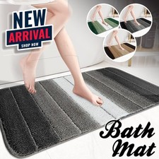Non Slip Bath Mat Small Large Bathroom Rug Water Absorbent Toilet Pedestal Mats