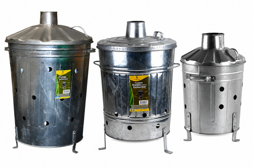 Galvanised metal incinerators - metal,