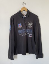 La Martina Long Sleeve Polo Shirt Medium USA Olympic Games Embroidered Logo