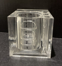 1980's  GUZZINI Lucite Acrylic Perpetual Calendar Organizer Fabio Manlio Ciocca