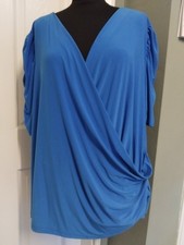 Nina Leonard Blue Short Sleeve