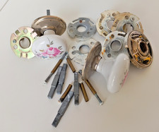 Gainsborough Hardware Door Knob Spindle Bars Back Plates 2 Knobs (1 repaired)