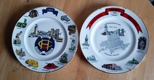 2 Vintage Mining Plates Hucknall Colliery Welfare 1985 &1986 Edwardian Ltd Editn