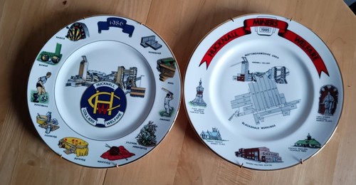 Vintage mining plates - vintage,