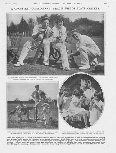 Gracie fields playing cricket - gracie,