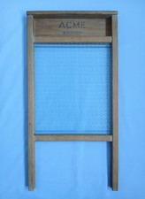 Vintage wood & glass BRITISH ACME WASHBOARD