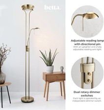  Floor Lamp Antique Brass Decorative Indoor Standing Reading Light