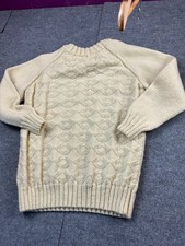Vintage Hand-Knitted Wool Aran