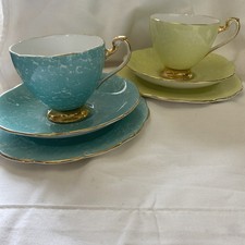 2 Roslyn Bone China Tea Trios