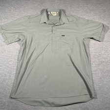 Aertex by Summit Shirt Mens Large Sage Green Popover Half Placket Short Sleeve