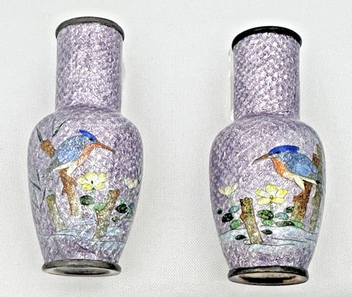 Pair antique ginbari cloissone - pair,