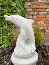 23 KG Vintage LARGE dolphin Fish decoration Stone fish statue Outdoor pool decor