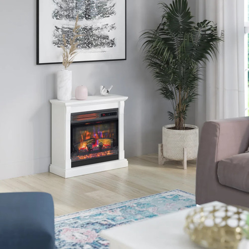 White electric fireplace - electric, &