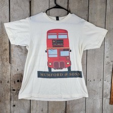 Mumford & Sons 2013 Tour Tee Red Bus Graphic Tultex Medium Band Concert Shirt