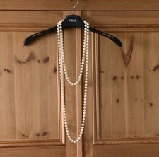 Costume Jewellery Necklace Extra Long String of Synthetic Pearls 90cm drop VGC