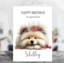 Pomeranian Puppy Birthday Card