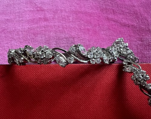 Silver crystal bangle - crystal, bracelet