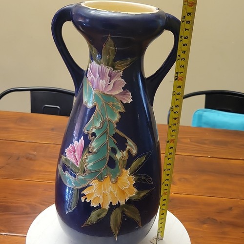 Blue ceramic hand painted - blue,