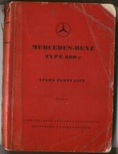 Mercedes Benz 300c Saloon Convertible 1956-57 Original Spare Parts List English