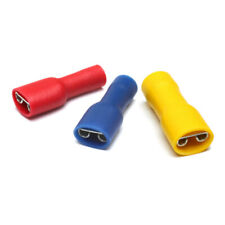 Female Spade Terminals Fully Insulated Electric Crimp Connectors Red-Blue-Yellow