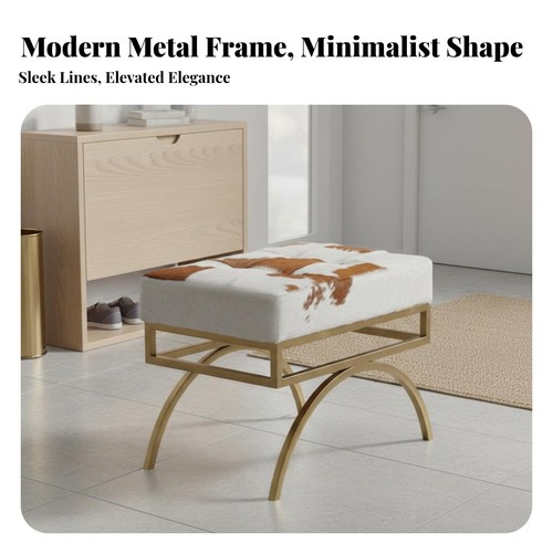 Square cowhide pouf minimalist - square,