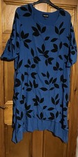 Ladies Saloos Blue Patterned Long Two Layered Top Size 22