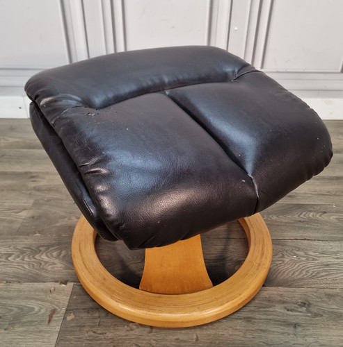Vintage vinyl footstool - vintage,
