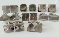1960s Cufflinks Mid Century Modern JOB LOT Stainless Steel vintage modernist