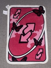 Uno Reverse Butterfly Pink Rug 