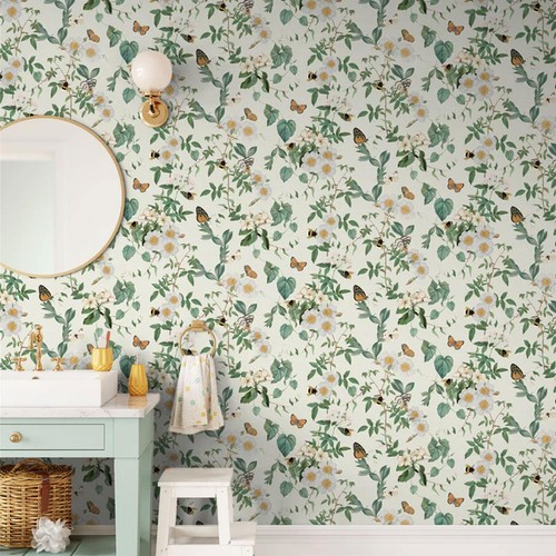 Botanical wallpaper cream - botanical,