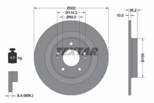 2X Textar Rear Solid Brake