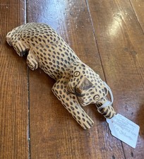 8” Wooden Jaguar carving Brazil Ornament collection/estate John Burton ecologist