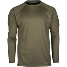 Mil-Tec Tactical Long Sleeve Quick Dry Mens Shirt Sport Outdoor Hunting Olive