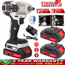 1000Nm 1/2" Cordless Electric Impact Wrench Drill Gun Ratchet Driver w-2 Battery