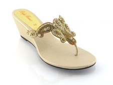 Womens Low Wedge Heel Sandals