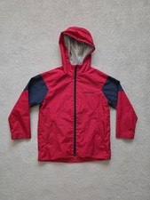 Boys Zara Long Coast Showerproof Rain Coat Red/Navy Size 8 Years