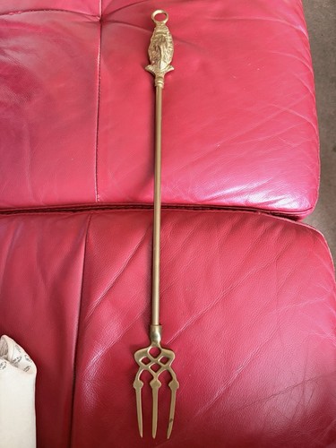 Vintage brass toasting fork - vintage,