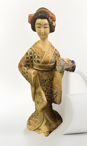Geisha girl statue ivory - geisha,