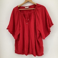 F&F Red Crinkle Kaftan Top