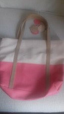 Ladies Nathalie Anderson.Large,lined hand/shoulder bag.New.Pink & cream.Pocket 