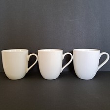 Fitz And Floyd Everyday White Porcelain Cups Or Mugs Set Of 3