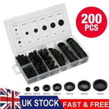 200X Rubber Grommets Blanking open/closed blind Grommet Set in Assorted Sizes
