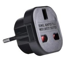 UK To EU Euro Europe European Travel Adaptor Plug 2 Pin Adapter