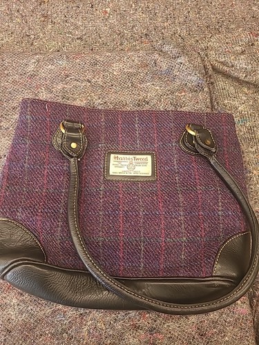 Harris tweed bag purple check - harris,