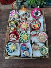 JOB LOT VINTAGE BAUBLES MERCURY GLASS ALL INDENTED CONCAVE VARIOUS SIZES