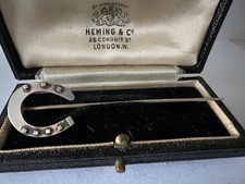 LOVELY SILVER TONE OLD VINTAGE ANTIQUE HORSE SHOE EQUESTRIAN HATPIN TIEPIN 1