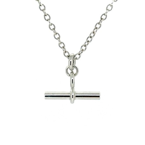 Bar necklace sterling silver - t,