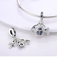 Scarab Cross Beetle Evil Eye Luck Charm Genuine Sterling Silver 925 Mum Wife 