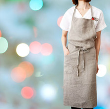 Linen Apron with pockets, Linen Apron for Men and Women