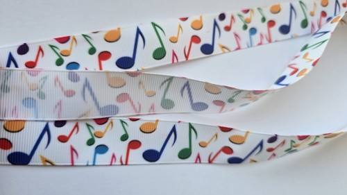 Coloured music notes grosgrain - coloured,